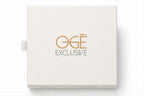 Scrunchie Set, gesloten witte cadeaudoos met gouden Ogé Exclusive logo